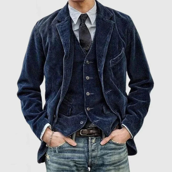 Niklas | Vintage-Jacke aus Rippenvelours mit Revers