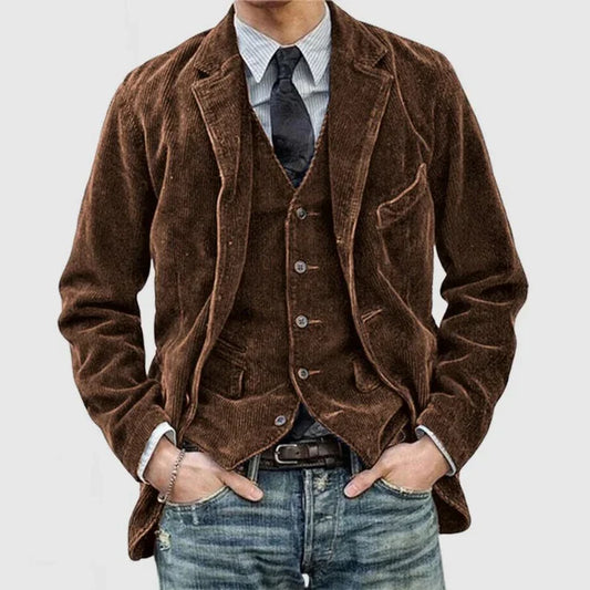 Niklas | Vintage-Jacke aus Rippenvelours mit Revers