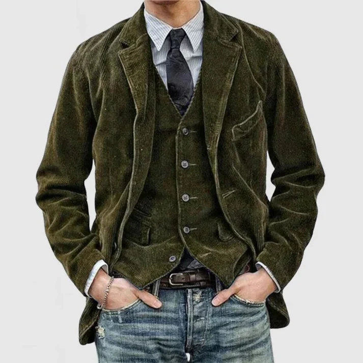 Niklas | Vintage-Jacke aus Rippenvelours mit Revers