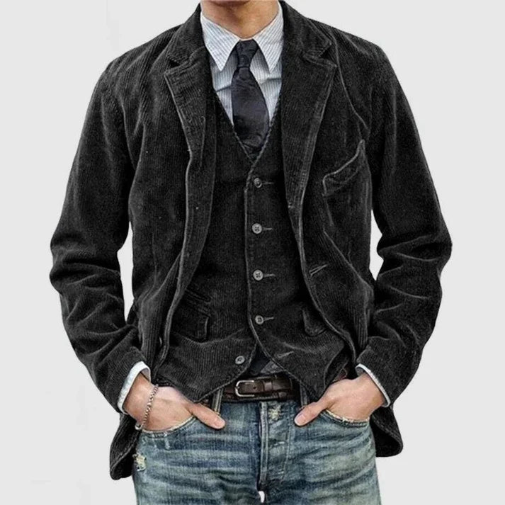 Niklas | Vintage-Jacke aus Rippenvelours mit Revers